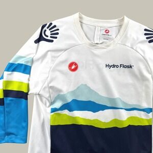 Castelli Cycling Jersey Mens XL White Hydro Flask Mountain 3/4 Sleeve MTB Trail